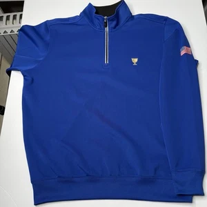 F&G Tech 1/4 Zip Pullover Mens Large Blue Golf Performance Sweater - Picture 1 of 7