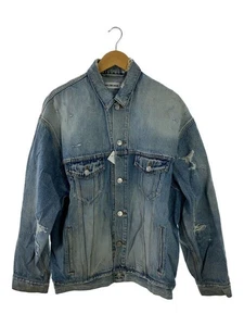 BALENCIAGA G JACKET 21SS DISSTRESTED THRASH DENIM 34 IDG 642904 Used - Picture 1 of 6
