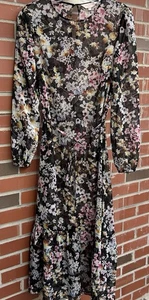 Vestido Ted Baker Jasmine Midi Talla 1 Transparente Cinturón Falta Forro - Imagen 1 de 8