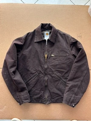 Giacca Vintage Carhartt Detroit EJ097 DKB Made Usa Vintage Brown - Imagen 1 de 4