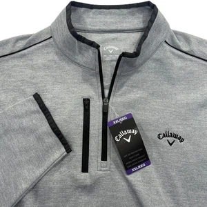 Callaway Quarter Zip Pullover XXL Tradewinds Heather Gray 1/4 Zip Golf Jacket - Picture 1 of 5