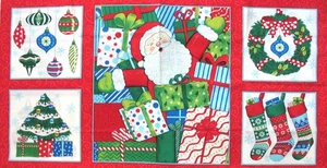 Moda HO HO HO Christmas Fabric Panel 23x45" Deb Strain #19700 Picture Patch Squ - Picture 1 of 8