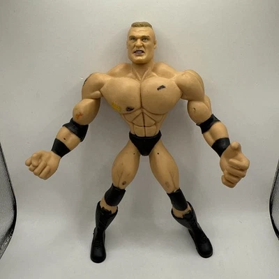 Figura de juguete de goma coleccionable WWE FLEX-EMS Brock Lesnar 2003 Jakks Pacific Foto 1 de 4