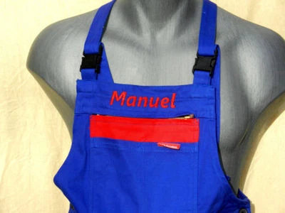 UNIK Kinder Arbeitshose Latzhose Blaumann mit Namen bestickt oder uni K