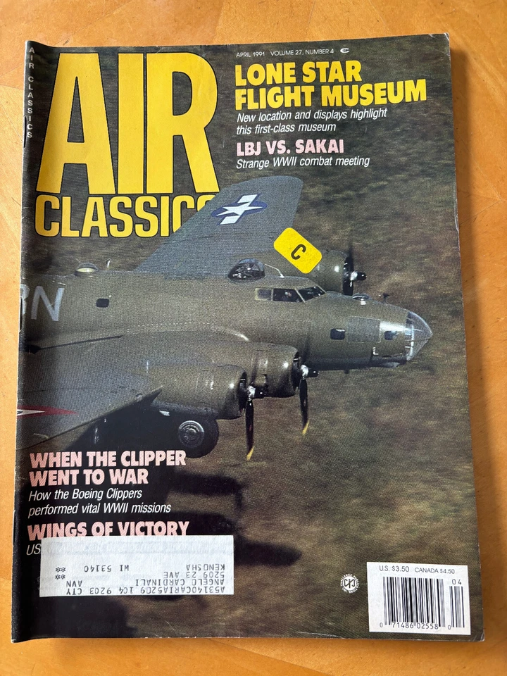 Air Classics Magazine April 1991 Lone Star Flight Museum LBJ vs Sakai Foto 1 de 1