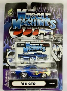 MUSCLE MACHINES DIECAST 1/64 '66 PONTIAC GTO BLUE COMBINED SHIPPING - Picture 1 of 2