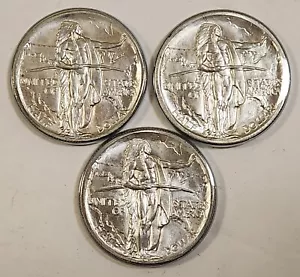 Complete Set of (3) 1938 Oregon Trail P,D,S Silver Half Dollars CH BU Condition - Picture 1 of 2