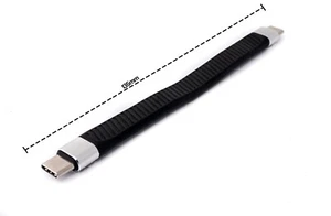 USB 3.1 Kabel 13,5 cm Typ C Stecker zu Stecker Flach in Schwarz - Afbeelding 1 van 5
