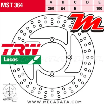 Rear brake disc TRW Lucas MST 364 Suzuki GS 500 E, EU (GM51B) 1999 - Image 1 of 2
