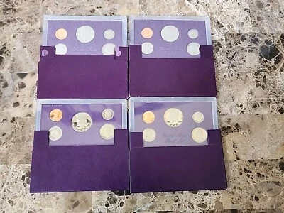 Lot 4 1984 1985 1987 1988 S United States U.S. Mint Proof Coin Sets Box Purple - Image 1 of 2