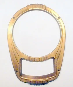 vintage* GRUNOW 1181 part: BRASS FACEPLATE w/ ORIG SCREWS -- 9 & 13/16 x 7" - Imagen 1 de 2