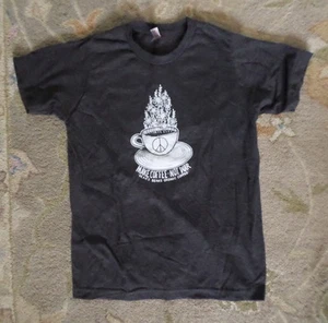 Dean's Beans T-Shirt Make Coffee Not War Organic Damen L Made in USA Peace Love - Bild 1 von 8