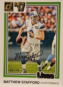 2017 Donruss Matthew Stafford Detroit Lions 1981 Tribute Autograph 6/10 - Picture 1 of 2