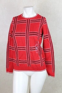 Charter Club New Womens Red Sweater Ravishing Red Combo Petite Size PP NWT R7F2 - Picture 1 of 4