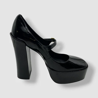 Sapatos femininos Stuart Weitzman $650 preto Skyhigh Mary Jane plataforma salto bomba 9.5 - Imagem 1 de 4