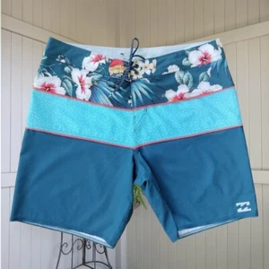 Billabong Mens Board Shorts Size 36 Blue Floral Swimwear Boardies Casual Beach - Picture 1 of 11