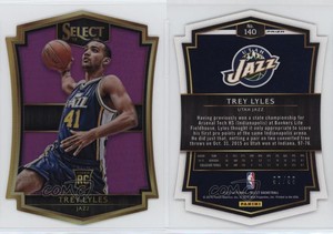 2015 Panini Select Premier Level Die-Cut Purple Prizm /99 Trey Lyles Rookie RC