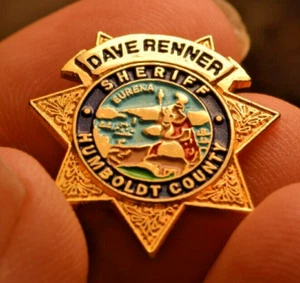 Humboldt County, CA Dave Renner Sheriff 1.0" Mini Badge Lapel Pin  1982-94 - Picture 1 of 2