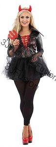 Costume abito elegante donna adulto diavolo sexy Halloween donna diavolo malvagio (EJ) - Foto 1 di 4