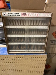 Vermont Tool American USA Drill Bit Retail Display Sales Cabinet w/Bits  - Imagen 1 de 9