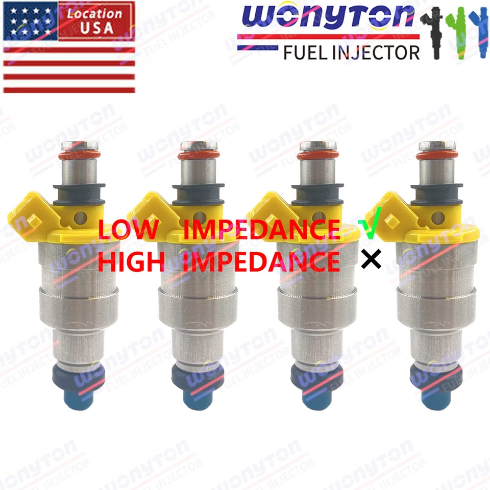 Juego de 4 inyectores de combustible para Mazda 323 1988 Mercury Tracer 1986-1987 1,6 L L4 Foto 1 de 4