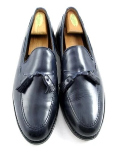 Allen Edmonds "GRAYSON" Hombre Cuero Borla Mocasines 11 D Azul Marino EE. UU. (579N) - Imagen 1 de 11
