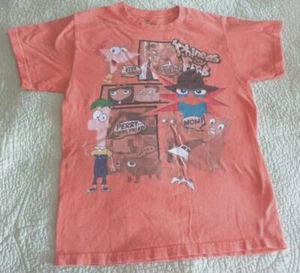 DISNEY Phineas Ferb Candace Doofenshmirtz Agent Perry Platypus SHIRT Youth Sz M - Picture 1 of 3