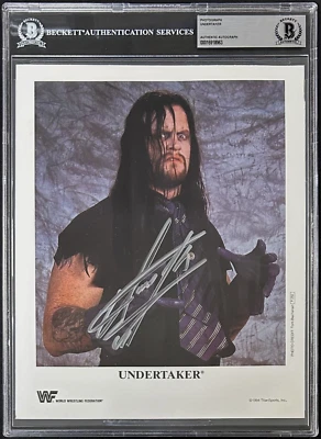 Undertaker Signed Photo WWF 1994 Titan Sports Promo Photo P-250 Beckett 16918963 - Image 1 of 2