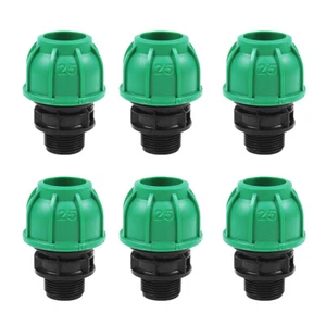 Water Pipe Connector Compression Fittings BSP Adapter 20/25/32mm PE Plastic - Picture 1 of 18