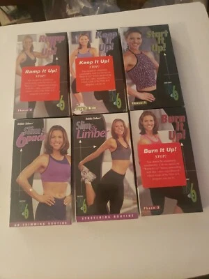 Debbie Siebers Slim in 6 Series Workout VHS Set Start Ramp Burn It Up 6 new vhs - Image 1 of 4