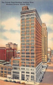 Postal OH: Toledo Trust Building, lino vintage sin publicar - Imagen 1 de 2