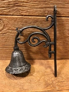 Cast Iron Vine Dinner Bell Wall Mount 10" tall 7 5/8" deep Yard Decor 0184-0262 - Picture 1 of 12