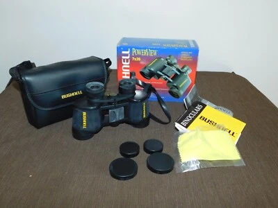 HUNTING 1998 BUSHNELL POWERVIEW 7X35 BINOCULARS IN CASE  IN BOX *MINOR USAGE* - Image 1 of 4