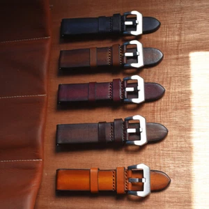 Genuine Leather Quick Release Watch Strap THICK Retro Watchband DIY Replacement - Picture 1 of 12