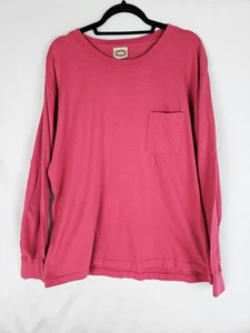 Vtg! Banana Republic Size XL Vintage 90s Long Sleeve Pocket T Shirt Bright Pink - Picture 1 of 5