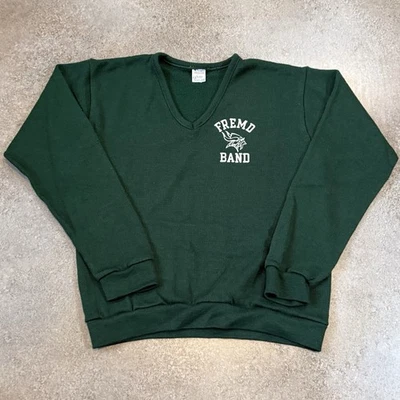 Suéter True Vintage Años 80 Campeón Doran Verde Mediano William Fremd HS Banda Cuello en V Foto 1 de 4