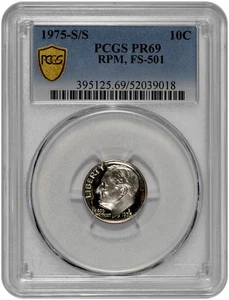 1975 S/S 10c Proof Roosevelt Dime PCGS Graded PR 69 RPM FS-501  POP 1/0 - Picture 1 of 4
