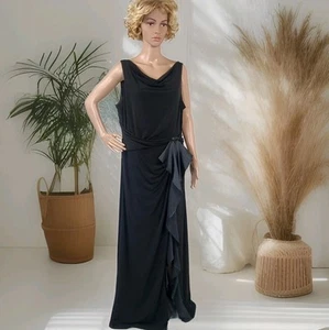 black long maxi dress size 18 party occasion prom gown by John Lewis streatchy - Picture 1 of 7