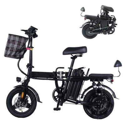 2 Seater Electric Bike 750W Peak 14" Commuter Foldable Ebike 20MPH 50Miles - Image 1 of 4