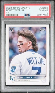2022 TOPPS UPDATE SP #US100 BOBBY WITT JR. ROOKIE RC PSA 10 - Picture 1 of 2