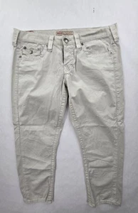 True Religion Button Fly Cropped Caprihose Damen Gr. 29 Creme - Bild 1 von 10