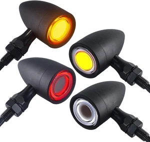4pcs Bullet Motorcycle Front + Rear LED Turn Signal Light For Harley Dyna Fatboy - Picture 1 of 5