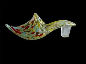 Vintage Murano Style Italian Art Glass Slipper High Heel Shoe Multicolor Lovely - Picture 1 of 14