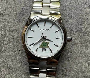 Hermoso reloj para mujer Bulova 96M102 26 mm caja y correa tono plata esfera blanca B-Z - Imagen 1 de 7