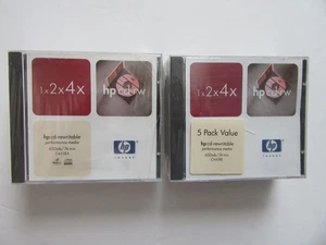 (10)  New Sealed HP CD-RW 1x2x4x Rewritable 650mb/74Min C4438A Discs - Picture 1 of 6