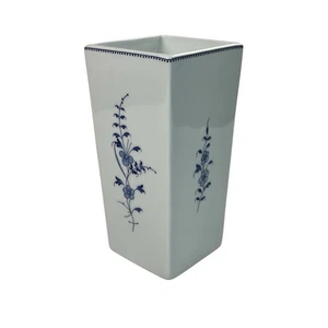 Bleu d'Arras quadratische Vase signiert Maurice Segard blaues Foral 7,25 Zoll - Bild 1 von 13