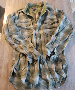  Camisa de franela Pendleton verde a cuadros pura lana virgen exterior mediana 15 1/2 - Imagen 1 de 5