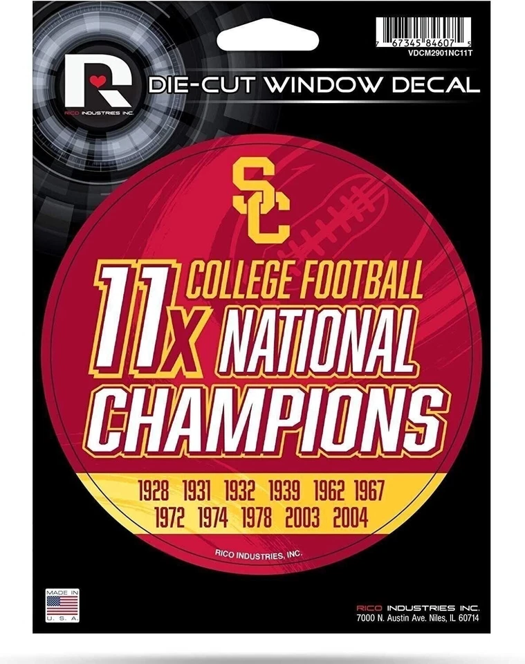 USC Trojans 11X Time Champions 5" Decal Sticker College Football Flat Vinyl... - Image 1 of 1
