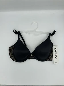 DKNY Signature Skin Fit to Flex Demi Bra 32D Style #453231 Black C8 - Picture 1 of 2