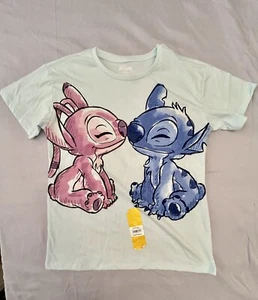 Girls Disney Stitch And Angel Shirt Size L 10/12 - Picture 1 of 2